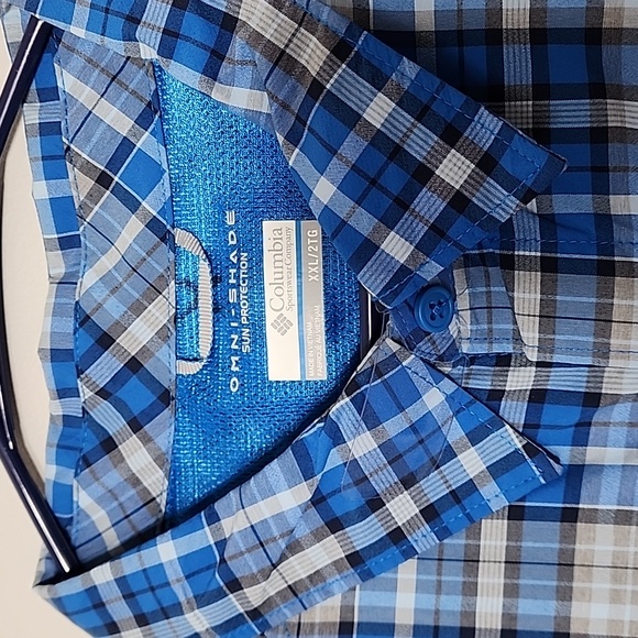 Columbia Omni-Shade Mens XXL Blue Button Down Shirt UPF 50 - Picture 4 of 7